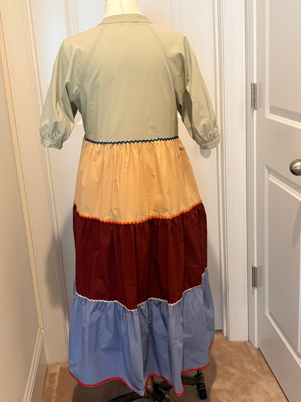 English Factory Tuscany Ric Rac Colorblock Midi Dress | Small - Picture 2 of 7